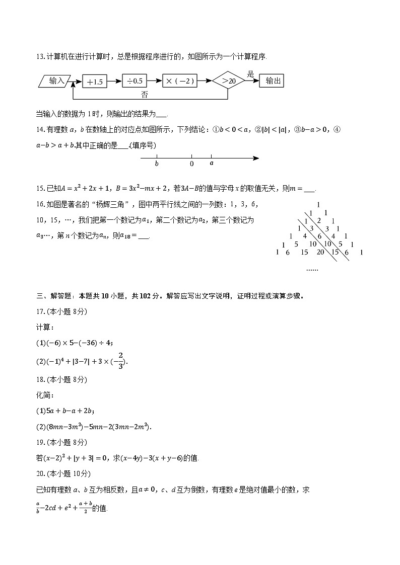 2025-2026学年江苏省盐城市大丰区七年级(上)期中数学试卷第2页