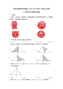 甘肃省陇南市武都区2025-2026学年八年级上学期11月期中考试数学试题（学生版）