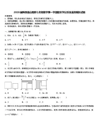 2026届陕西省山阳县七年级数学第一学期期末学业质量监测模拟试题含解析