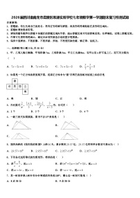 2026届四川省南充市嘉陵区思源实验学校七年级数学第一学期期末复习检测试题含解析