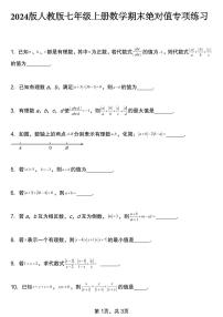 2024版人教版七年级上册数学期末绝对值专项练习含答案