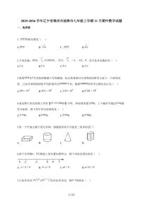 2025-2026学年辽宁省锦州市凌海市七年级上学期11月期中数学试题（含解析）