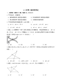 苏科版（2024）八年级上册（2024）1.3 全等三角形的判定课时训练