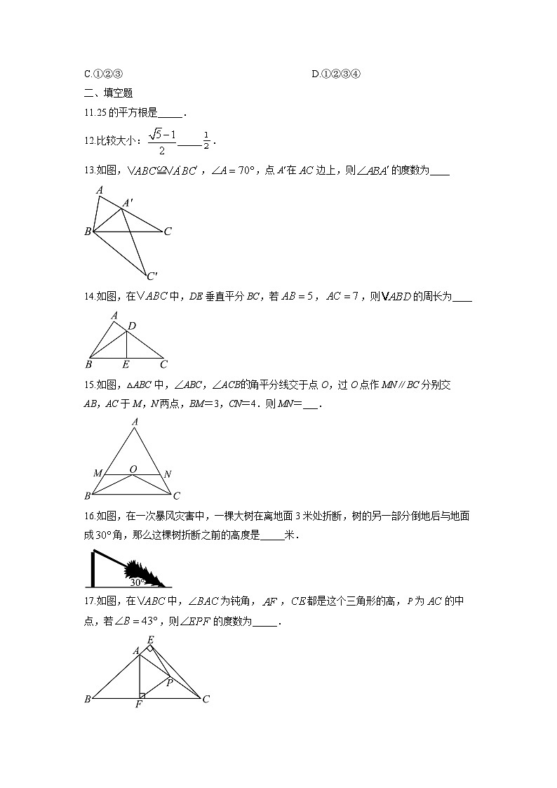 江苏省江阴市青阳镇2025-2026学年八年级上学期期中数学试卷(学生版)第3页