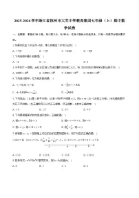 2025-2026学年浙江省杭州市大关中学教育集团七年级(上)期中数学试卷