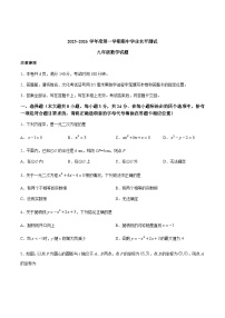 江苏省徐州市邳州市2026届九年级上学期期中学业水平测试数学试卷（含答案）