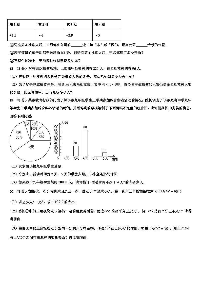 2026届重庆市南川中学七年级数学第一学期期末调研试题含解析第3页