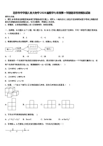 北京市中学国人民大附中2026届数学七年级第一学期期末检测模拟试题含解析