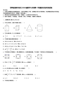 甘肃省酒泉市名校2026届数学七年级第一学期期末质量检测试题含解析