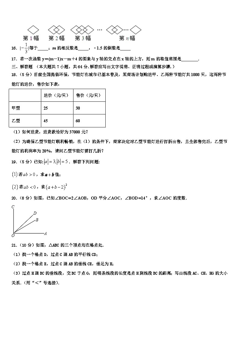 甘肃省兰州外国语学校2026届数学七上期末学业水平测试试题含解析第3页