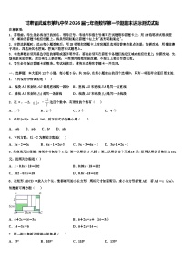 甘肃省武威市第九中学2026届七年级数学第一学期期末达标测试试题含解析