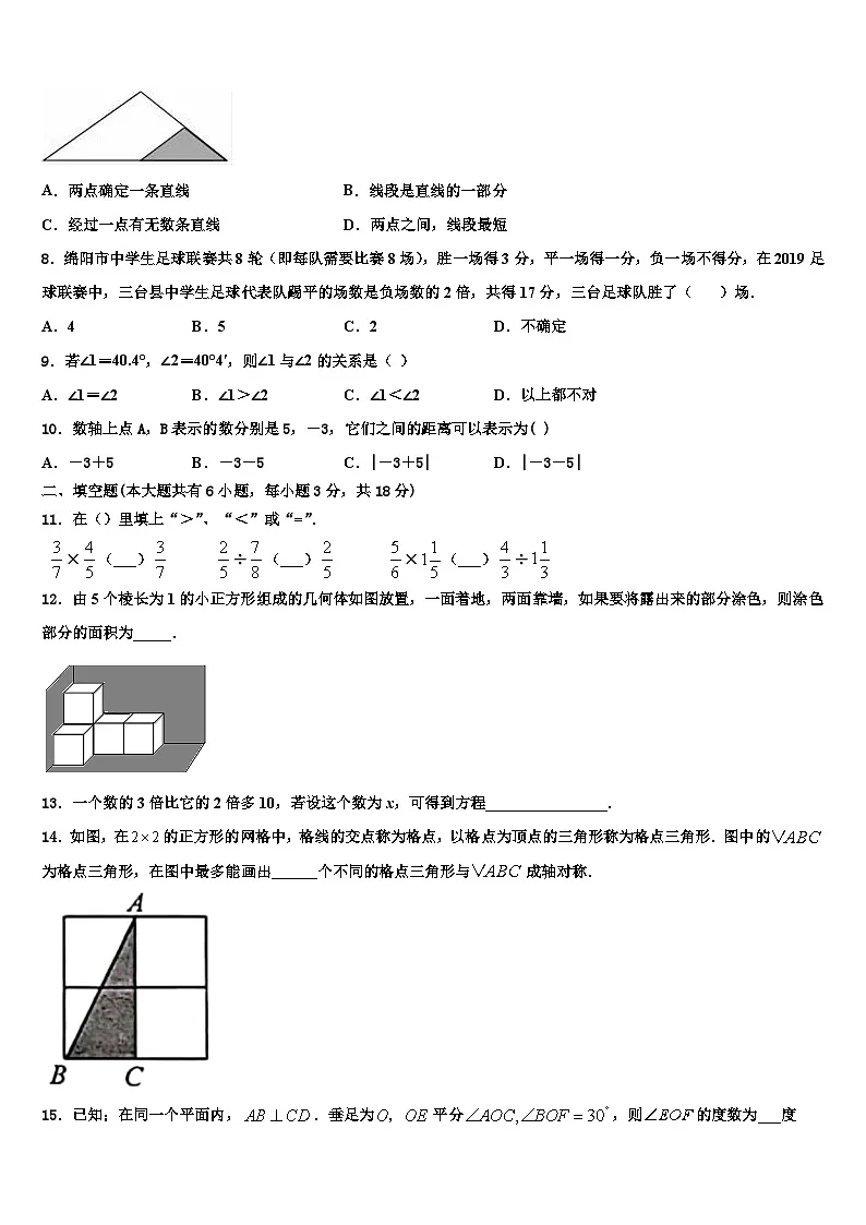 广东省珠海市十一中学2026届数学七上期末达标检测模拟试题含解析第2页