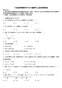 广东省深圳高级中学2026届数学七上期末调研试题含解析