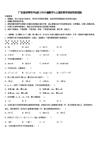 广东省深圳市坪山区2026届数学七上期末教学质量检测试题含解析