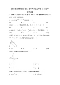 贵州省铜仁市2025-2026学年九年级上学期11月期中数学试题（学生版）