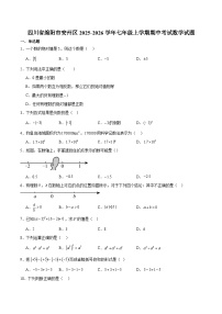 四川省绵阳市安州区2025-2026学年七年级上学期11月期中考试 数学试卷