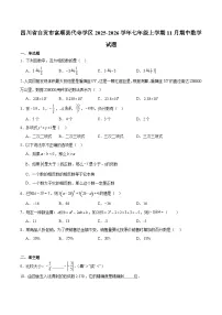 四川省自贡市富顺县代寺学区2025-2026学年七年级上学期11月期中考试 数学试卷（含解析）