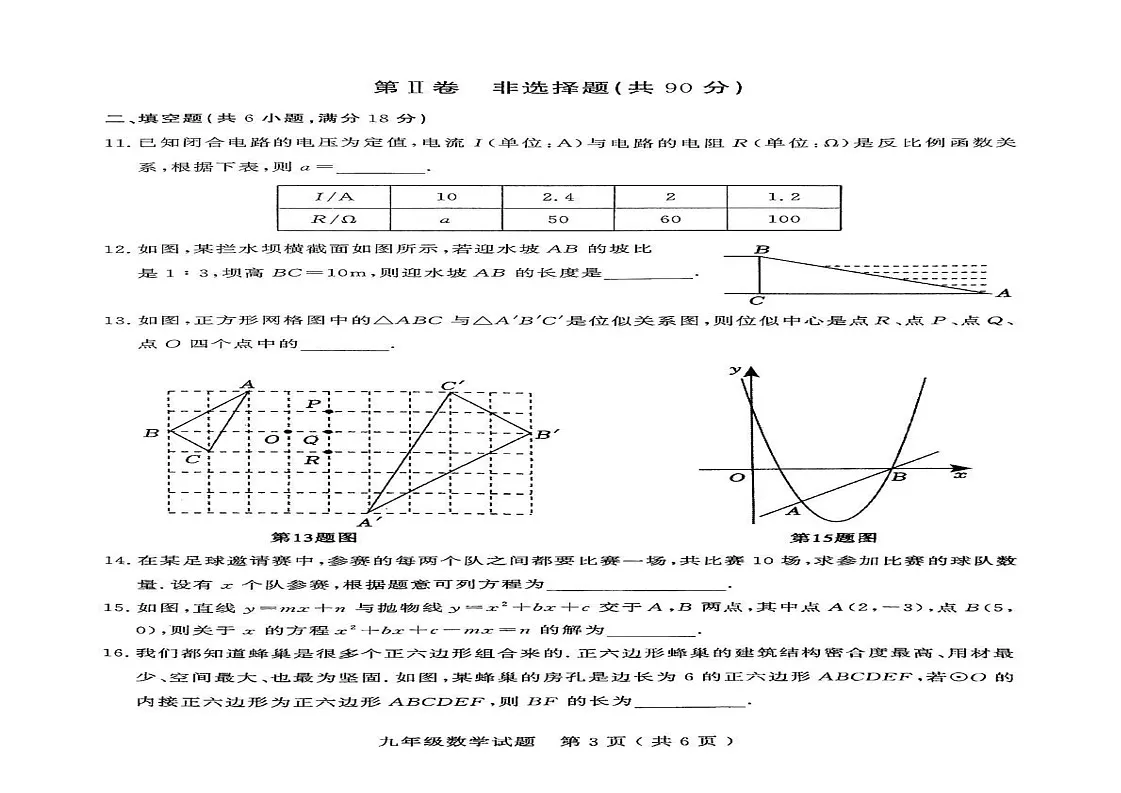 山东省聊城市冠县2024-2025学年九年级上学期1月期末数学试题第2页