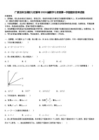 广西玉林玉州区七校联考2026届数学七年级第一学期期末统考试题含解析