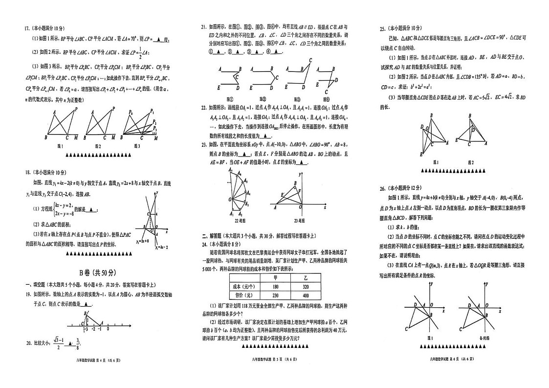 四川省成都市八区联考2024-2025学年八年级上学期数学期末考试卷第2页