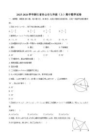 2025-2026学年浙江省舟山市九年级（上）期中数学试卷-自定义类型