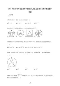 2025~2026学年河北省唐山市丰润区九年级上学期1月期末考试数学试卷（含答案）