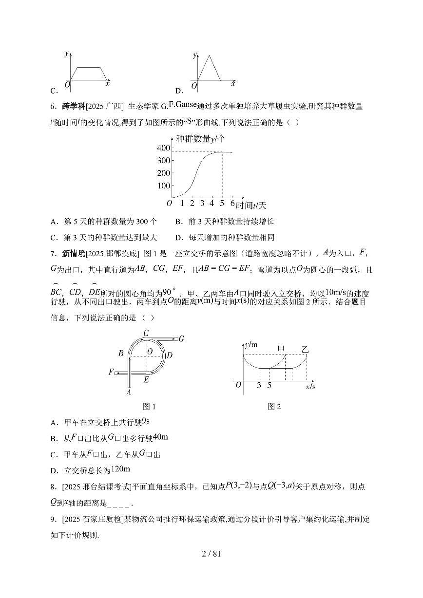 第三模块函数2026年【中考数学】一轮复习考点专练(河北)(含答案)第2页
