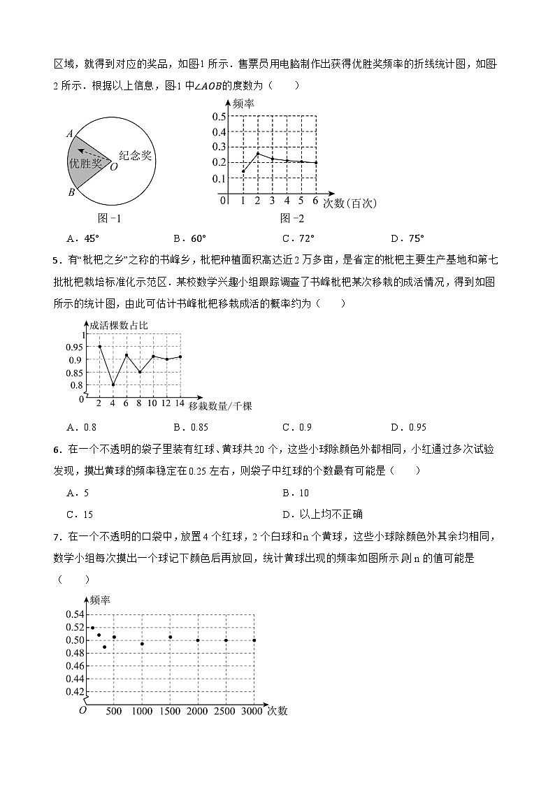 25.3用频率估计概率随堂同步练习 人教版数学九年级上册第2页