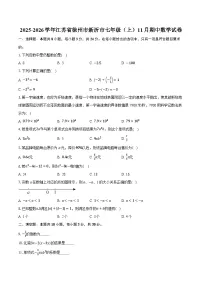 2025-2026学年江苏省徐州市新沂市七年级（上）11月期中数学试卷（有答案和解析）