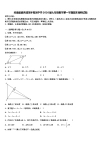 河南省鹿邑城郊乡阳光中学2026届七年级数学第一学期期末调研试题含解析