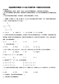 河南省濮阳市濮阳县2026届七年级数学第一学期期末质量检测试题含解析