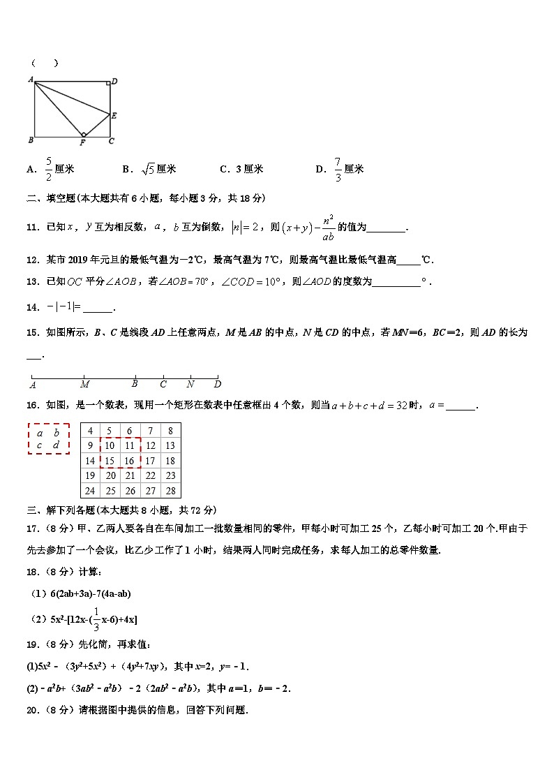 湖北省恩施市龙凤镇民族初级中学2026届数学七上期末复习检测试题含解析第2页