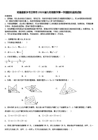河南省新乡市卫辉市2026届七年级数学第一学期期末监测试题含解析