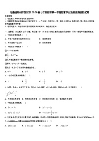 河南省郑州市登封市2026届七年级数学第一学期期末学业质量监测模拟试题含解析
