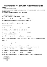 湖北省枣阳市阳光中学2026届数学七年级第一学期期末教学质量检测模拟试题含解析