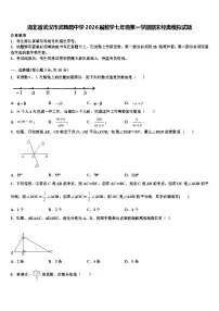 湖北省武汉市武珞路中学2026届数学七年级第一学期期末经典模拟试题含解析