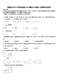 湖南省长沙市一中学教育集团2026届数学七年级第一学期期末监测试题含解析