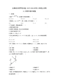 安徽省合肥市包河区2025-2026学年八年级上学期11月期中数学试卷（学生版）