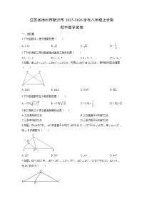 江苏省徐州市新沂市2025-2026学年八年级上学期期中数学试卷（学生版）