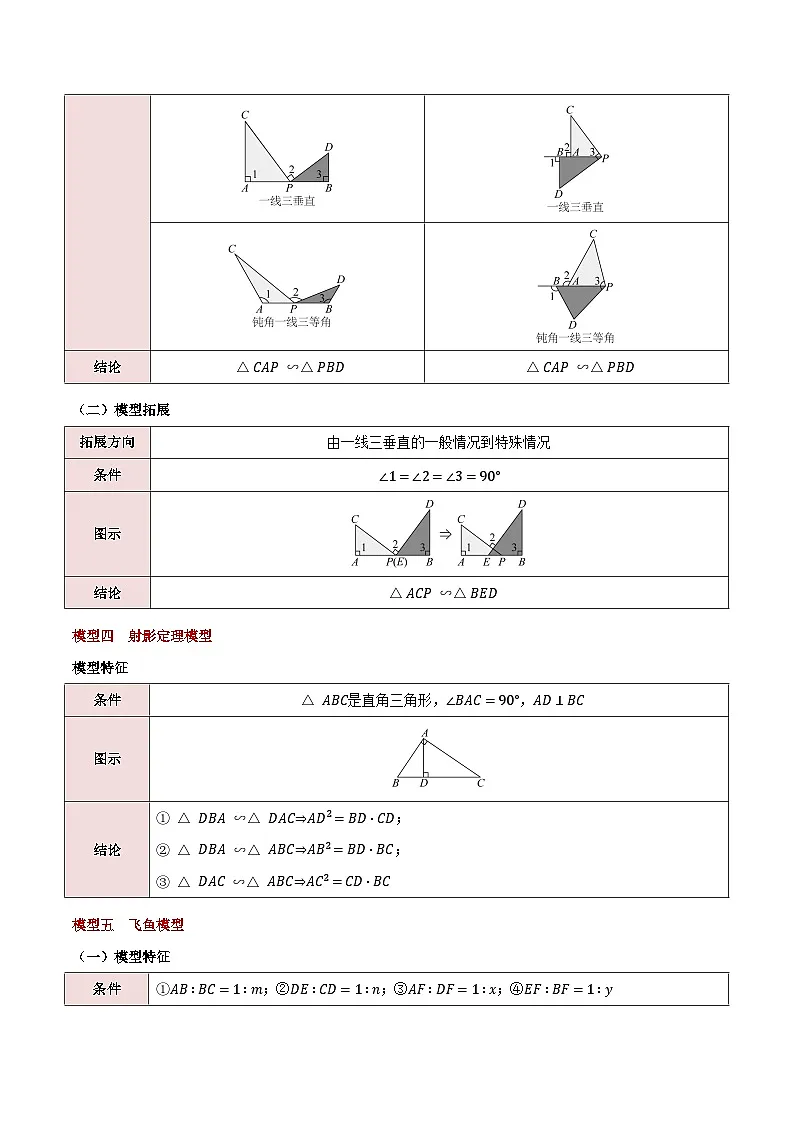 专题01 相似三角形的八大模型(举一反三专项训练)数学苏科版九年级下册(原卷版)第3页