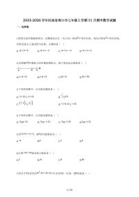 2025-2026学年河南省周口市七年级上学期(11月)期中数学试题(含解析)