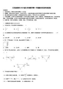 江苏省滨淮2026届七年级数学第一学期期末质量检测试题含解析