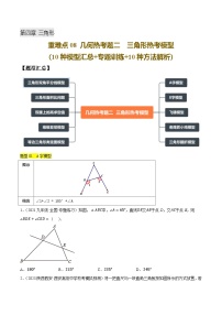重难点08 几何热考题二  三角形热考模型（10种模型汇总+专题训练+10种模型解析）-【+答案】2025年中考数学一轮复习讲练测（全国通用）
