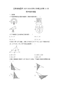 江西省南昌市2025-2026学年八年级上学期11月期中数学试卷(学生版)