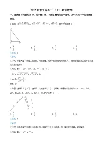 北京市平谷区九年级上学期期末数学试题(解析版)-A4