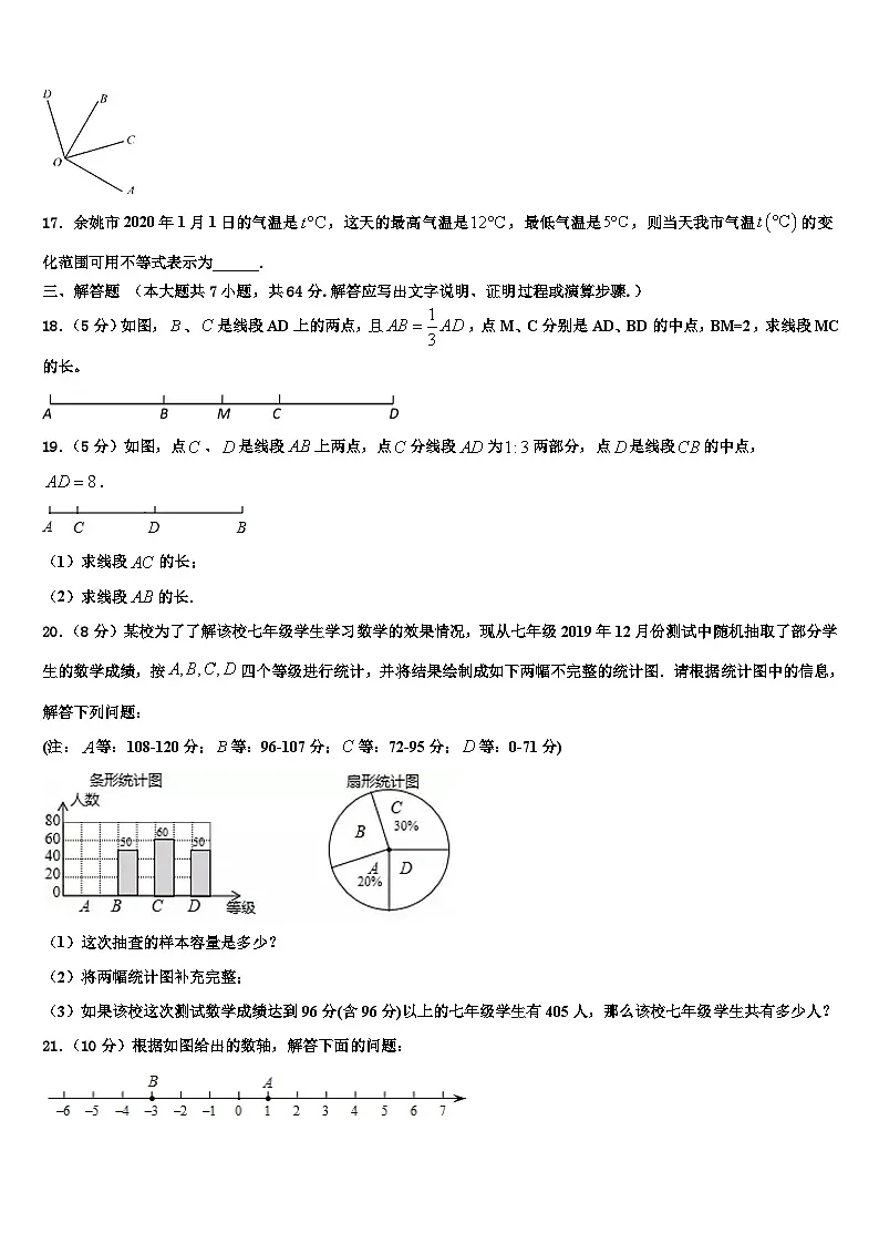 内蒙古鄂尔多斯附属学校2026届数学七年级第一学期期末达标检测模拟试题含解析第3页