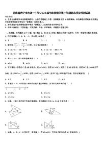 青海省西宁市大通一中学2026届七年级数学第一学期期末质量检测试题含解析