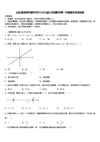 山东省滨州市部分学校2026届七年级数学第一学期期末检测试题含解析