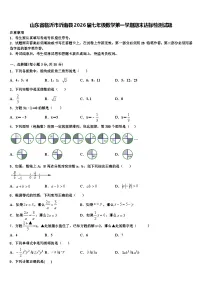 山东省临沂市沂南县2026届七年级数学第一学期期末达标检测试题含解析