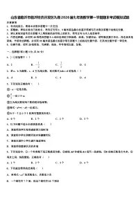 山东省临沂市临沂经济开发区九级2026届七年级数学第一学期期末考试模拟试题含解析